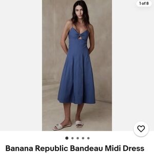 Banana Republic Blue Midi Dress | Size 2P